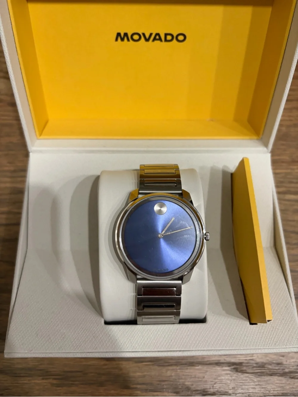Movado Men’s Watch Blue Dial Stainless Steel Bracelet